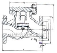 H41N flange lift ammonia check valve constructral diagram