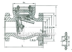 Flange single disc swing check valve constructral diagram(pic2)