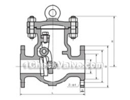 Flange swing low temperature check valve constructral diagram