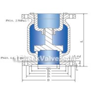 Flange vertical check valve constructral diagram