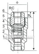 Internal thread,socket welded vertical check valve constructral diagram