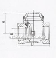 Swing internal thread brass check valve constructral diagram(pic2)