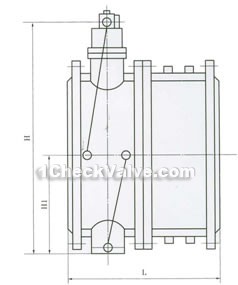 Two-plate tiny drag slow close butterfly check valve constructral diagram