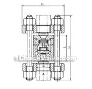 Wafer vertical high pressure check valve constructral diagram