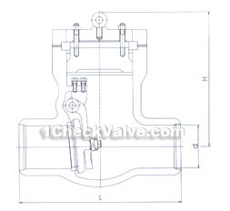 Welding power station swing check valve constructral diagram